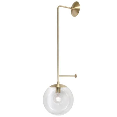 China Fancy Home Light Mid Century Modern Metal Gold Matte Gold Wall Lamp White Glass Fancy Home Light JY7127 for sale