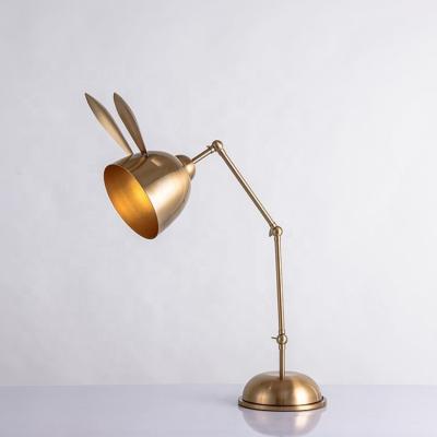 China Creative Gold Rabbit Iron Table Lamp For Kids Room And Study Vintage Decor Standing Light JY6177 for sale