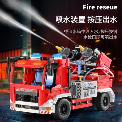 China Construction Toy Compatible Legoed Plastic Building Blocks Kits Assemble City Fire Command Unit Building Kit; Firefighter Toy Building Fun Set for sale