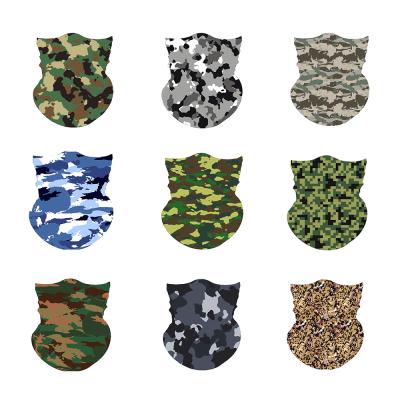 China 100% Polyester(Recycle) Elastic High Quality Fashion Cycling Dustproof Custom Logo Printed Cover Adjustable Face Camouflage Military Army Neck Cuff for sale