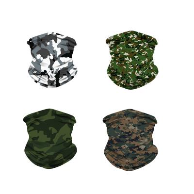 China 100% Polyester Elastic Summer Lightweight Multi Functional Fishing Cycling Custom Printed Army Camouflage Neck Cuff Bandana Face Cover Scarf for sale