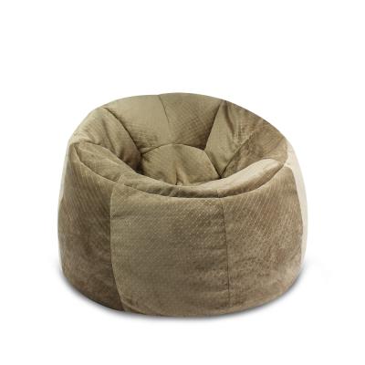 China Indoor Khaki Canvas Back Cover Extended Bean Bags Recliners Support Pumpkin Armchair for sale