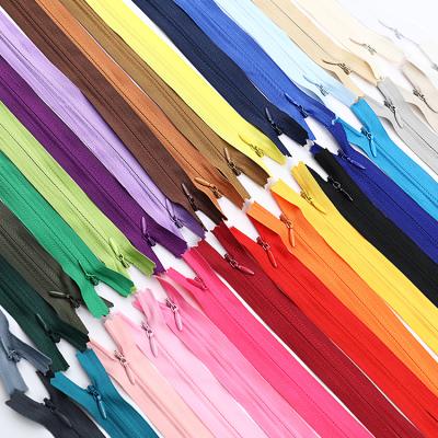 China Invisible Colorful Nylon 3# Zipper Zipper For Garment/Pillow/Bags/Home Textile for sale