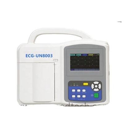 China Metal ISO CE Approved Un8003 Digital Hospital Electrocardiograph 12 Leads Touch Screen Portable Electrocardiogram ECG Machine for sale