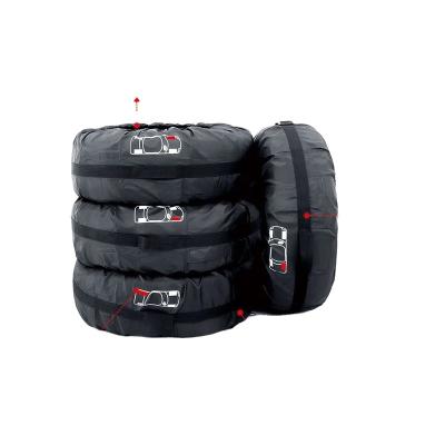 China 4Pcs Sports Case Polyester Automobile Wheel Storage Bags Vehicle Tire Accessories Dustproof Protector Styling Car Spare Tire Cover for sale