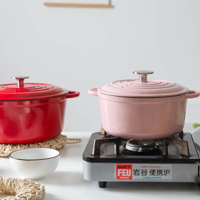 China Sustainable Hot Selling Pan Enamel Soup Pots Cast Iron Sets Cookware 11792 Casserole for sale