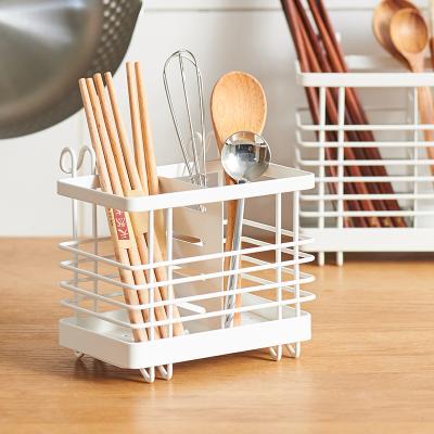 China Creative Stored Iron Storage Rack Kitchen Wall Chopsticks Rack Cylinder A Punching Cylinder Rack Household Stainless 3083 Drain for sale