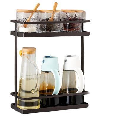 China Indoor Household Kitchen Spice Rack Organizer Storage Rack Double Rows Multifunctional Stored 3054 for sale