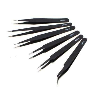 China Stainless Steel Tweezers Tweezers Set Stainless Steel Tweezers Kit ESD Anti Static Tweezers For Anti Static Pattern Making Tool for sale