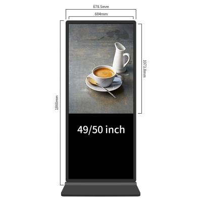 China Commercial use advertising monitor 49 inch window system wifi network android floor standing LCD LED touch screen advertising monitor for sale