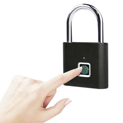 China Security Fingerprint Padlock IP65 Waterproof Keyless Smart Zinc Alloy Fingerprint Lock Digital Smart Door Lock For Bag 90g for sale