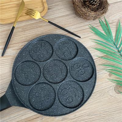 China Best Selling Minimalist Die Cast Aluminum Alloy Baking Pan Fried Egg Mini Pancake Pan Non-Stick Smile Cake Mold for sale