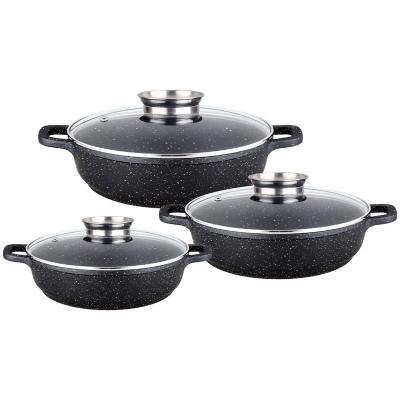 China Low Sustainable 6pcs Casserole Cookware Sets Aluminum Ceramic Induction Die Cast for sale