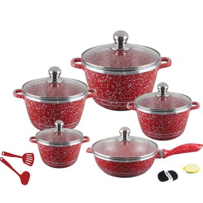 China Viable die cast cookware sets home pot casserole dish with lid baby food jar cookware luxury set comal set for sale