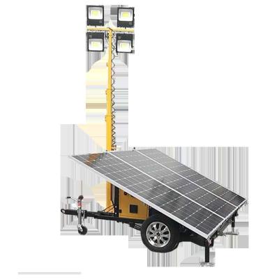 China Hybrid Solar Security System Light Tower CCTV Camera Tower Led Trailer Lighting Solar Headlamp Solar Lighting Headlight for sale