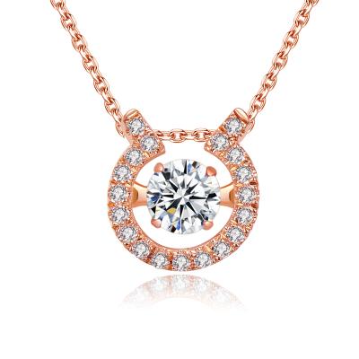 China 2021 Trend Trendy Circle Jewelry Wholesale FASHIONABLE Glitter Women's Dancing Necklace for sale