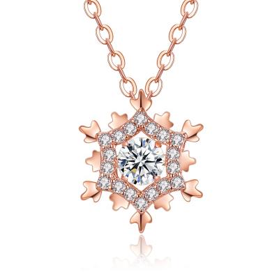 China Shiny Candy and Christmas TRENDY Charm Snow Star Shaped Pave Quality Micro Adjustable Necklace for sale