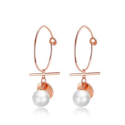 China Europe America classic earrings women jewelry pearl charm baroque gold big circle pearl errings for sale