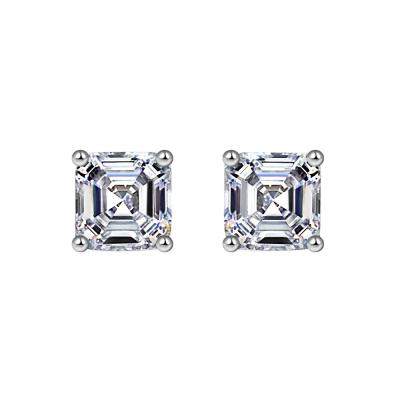 China Romantic Fashionable And Versatile Super One-piece Cut Four-claw Inlaid Pagoda Zircon Earrings for sale