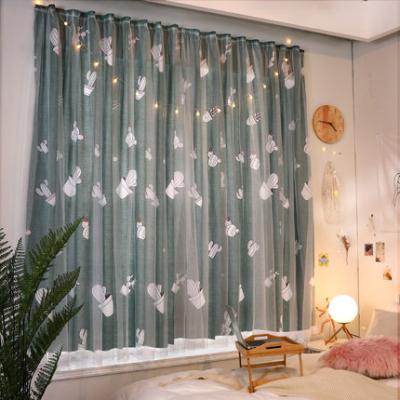 China Sheer Blackout Southeast Asia Curtains Curtain Star Hollow Double-Layer Magic Sticky Punch-Free Curtain Princess Style for sale