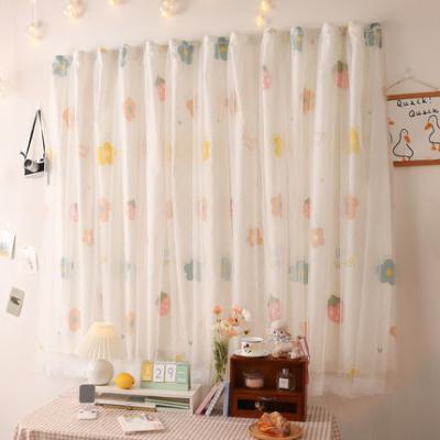 China Insecticide Treated Princess Style Punch-free Magic Sticky Double-Layer Star Cavity Bedroom Curtain Blackout Curtains Sheer Curtain for sale