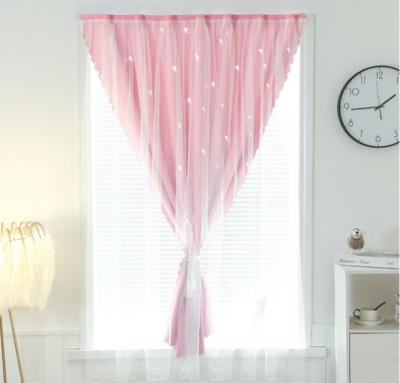 China Modern Blackout Window Curtains For Living Room Bedroom Stars Navy Pink Blue Green Panel Blackout Warm Silver Curtains Drapes for sale