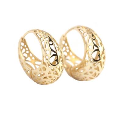 China Luxury fashion silver gold plated chunky sterling silver hollow geometric earring circles summer handmade earrings unique 925 for women for sale