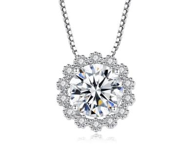 China Love Gift Moissanite Necklace 925 Sterling Silver Stunning Beautiful Jewelry 925 Sterling Silver Necklace for sale