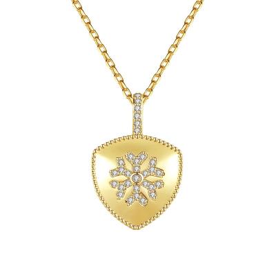 China Love Gift Customs Fine Jewelry 925 Cubic Zirconia Silver Necklace 18k Gold Plated Silver Necklace Heart For Women for sale