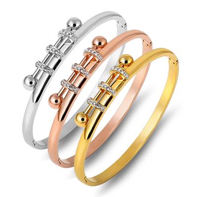 China CZ Stainless Steel Bangle Bracelets & Bangles Fashion Jewelry Bangle Bracelet 18k Gold Plated For Women for sale