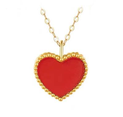 China TRENDY Custom Classic Heart Solid Gold Fashion Jewelry 18k Gold Pendant Necklace for sale