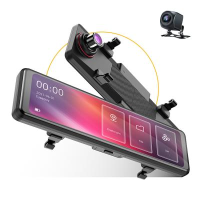 China NIGHT VISION 1080P 11 Inch Touch Screen Dual Lens Rearview Camera Car DVR Mirror With Rear Camera for sale