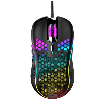 China Game Hole Mouse Colorful RGB Light mouse Universal Game Hole Mouse for computer honeycomb hole mouse for sale