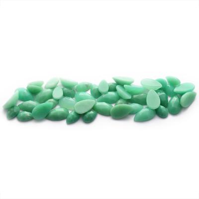 China Rose Cut Natural Australian Pear Chysoprase Jade Gemstone Polishing Loose Stone for sale