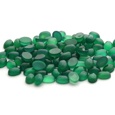 China Nature Green Agate Onyx Good Chalcedony Polishing Oval Cabochon For Jewelry Making for sale