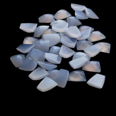 China Nice nature semi-precious stones Chalcedony transparent gemstone DIY polishing blue cut for sale