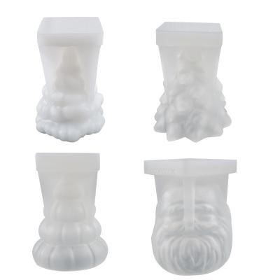 China 2022 New Christmas Gypsum Drop Mold Silicone Candle Mold DIY Santa Claus Christmas Tree Viable Snowman Manual Glue for sale