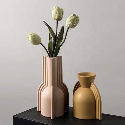 China Art Decor Morandi Nordic Creativity Ceramic Frosted Vase for Home Decoration for sale