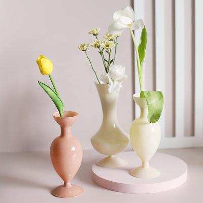 China Art Decor Creative Simplicity Morandi Mini Home Decor Glass Vase for sale