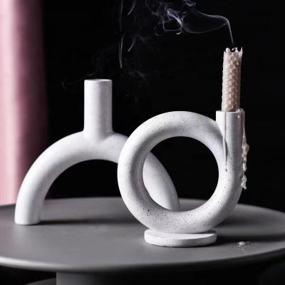 China Europe Geometric Resin Candle Holder For Cylindrical Long Stem Candle for sale