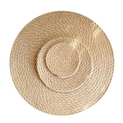 China Straw Round Rattan Placemats Woven Natural 100% Canvas Viable Placemats for sale