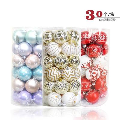 China Christmas Paint 6cm Christmas Tree Ornament Colored Ball Ornament for sale