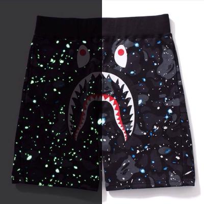 China Anti-Wrinkle Newcomers Graphic Shorts Street Casual Bape Short Pants Imitate Shark Slogan Women's Pants Boy Monkey Unisex Pants for sale