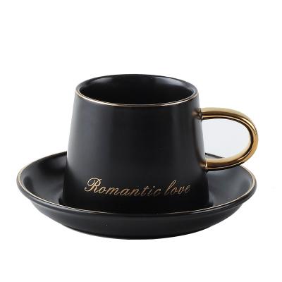 China Viable Hot Sale New Design Gold Rim Porcelain Coffee Cup And Saucer for sale