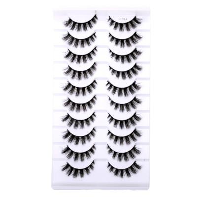 China Hot Selling Lightweight 10 Pairs False Eyelashes Fluffy Natural Look Lashes Lashes Natural Tapered Eyelashes False Eyelashes for sale