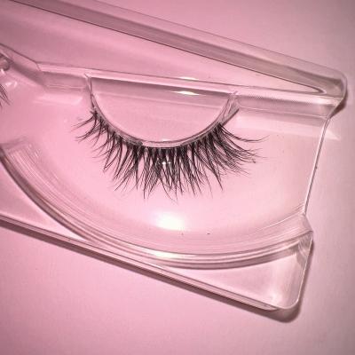 China Lightweight NL14 Short Lashes 14mm Clear Strip False Eyelash 12mm Handmade Mink Lashes Your Own Brand for sale