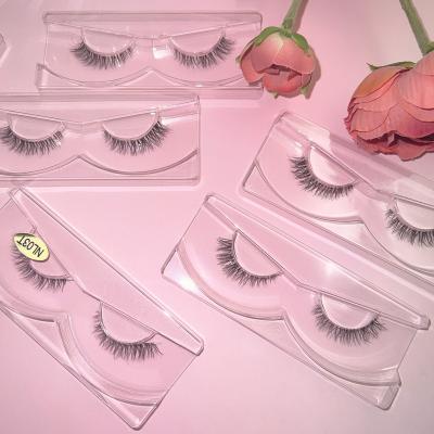 China 2023 Hot Sale Light Weight Handmade Clear Strip Lashes Customized Packaging Cruelty Free Mink Eyelashes for sale