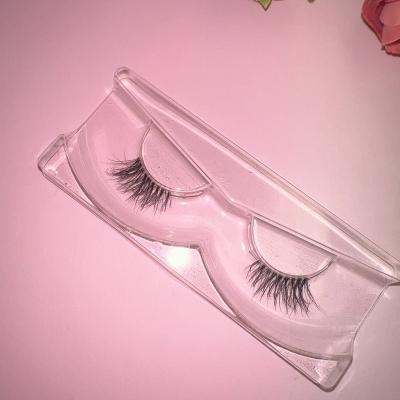 China Free Samples Clean Brand Wholesale Natural 3d Mink Light Custom Lashes Invisible Clear Vendor Strip Eyelashes for sale