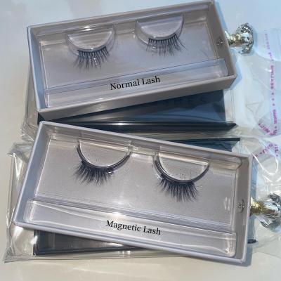 China 2023 Hot Selling Light Weight Magnetic Eyelashes Without Magnetic Eyeliner Natural Look Mink Lashes for sale