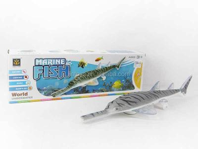 China New Style Deep Sea Electric Animal Sawtooth Plastic Toy Shark with Light and Music, Fish Toys for Wholesale, AD004993 24*9*15CM for sale